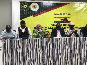 Officials of the Ghana Boxing IMC at the press conference at the Accra Sports Stadium