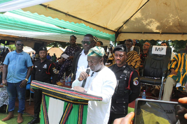 Professor Adam, speaking to the audience during the launch of the education fund