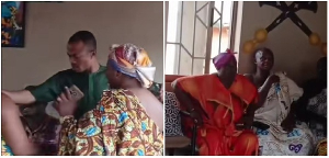 A photo collage of Mohammed Yakubu and some chiefs of Ahafo Ano South