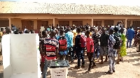 NDC delegates at the voting center