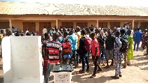 NDC delegates at the voting center