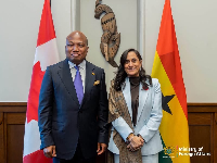 Ghana’s Foreign Affairs Minister, Samuel Okudzeto Ablakwa with his Canadian counterpart, Anita Anand
