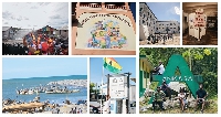 Photo collage of some activities and tourist sites