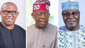 President Ahmed Tinubu and two disgruntled presidential candidates; Atiku Abubakar (R) and Peter Obi