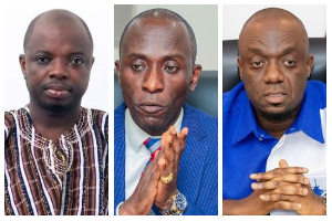 Kwame Baffoe Abronye (L), Ernest Owusu-Bempah, and Justin Frimpong Kodua