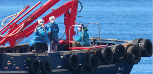 Passengers are disembarked from the hantavirus-stricken cruise ship MV Hondius at the port of Granad