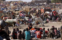 People displaced following RSF attacks on Zamzam displacement camp shelter near North Darfur