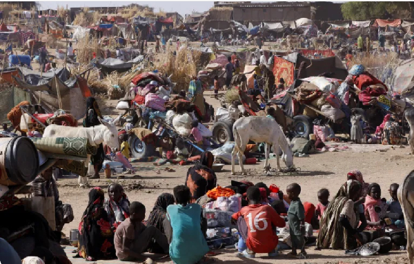 People displaced following RSF attacks on Zamzam displacement camp shelter near North Darfur