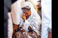 The emotional Samira Bawumia during the prayers