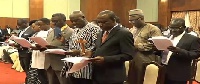 The swearing in of the 12 Ministers
