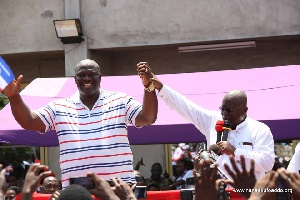 Nana Akufo-Addo with Henry Quartey at the campaign