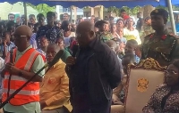 Akufo- Addo addressing flood victims in the Volta Region