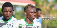 Moro Ibrahim, Bolga All Stars defender (L)