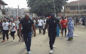 The heavily built men were spotted during the NDC's Unity walk in Kumasi