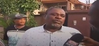 Koku Anyidoho speaking to the media after his release from incarceration