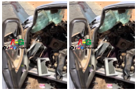 A photo of the mangled taxi