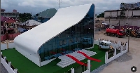 A drone shot of the final resting place of Rev. Anthony Boakye