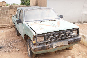 The classic old green Nissan pickup truck belonged to the late former president Dr Hilla Limann