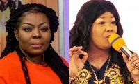 Maame Yeboah Asiedu (left) is being defended by Agradaa (right) in her marital issues