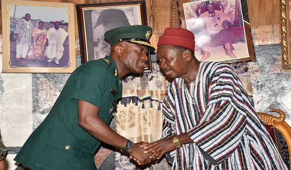 Comptroller-General of Immigration Kwame Asuah Takyi (left) with Paga Pio, Charles Awia Awampaga