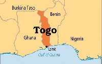 A map showing the the Ghana-Togo border lines