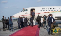President Nana Addo Dankwa Akufo-Addo disembarks from presidential jet | File photo