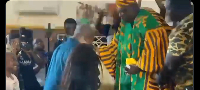 John Mahama captured dancing the Gonja damba dance