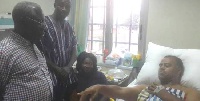 Osafo Marfo visiting Steve Pollack at the Komfo Anokye Teaching Hospital.