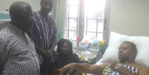 Osafo Marfo visiting Steve Pollack at the Komfo Anokye Teaching Hospital.