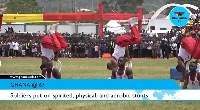 Personnel of the Ghana Armed Forces performing at Ghana @ 67 National Parade