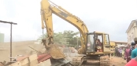 Scene of the demolishing in Nima