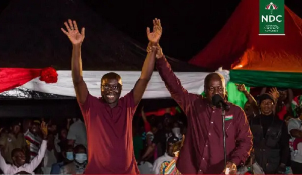 Minority Leader Cassiel Ato Forson and flagbearer for the NDC, John Dramani Mahama