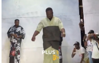 Dr Frank Amoakohene, participating in a runway walk to showcase his attire,