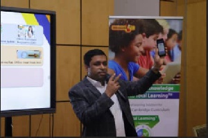 Tanay Kulshreshtha, Head of Extramarks in Africa taking participants through how the system works