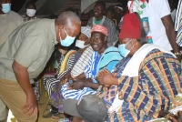 John Mahama interacting with Paramount Chief of the Nangodi Traditional Area