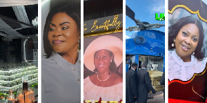 The late Madam 'Labianca' (2nd Left), Kate Opoku Acheampong(middle) and Comfort Asumadu (extreme R)