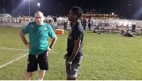 Asamoah Gyan at Black Stars training in Dubai.