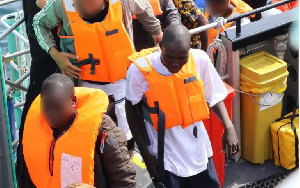 Boat used by 19-year-old Chan Mathok Atak to transport 165 migrants from France to Britain