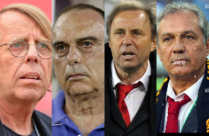 L-R: Claude Le Roy, Avram Grant, Milovan Rajevac and Ratomir Dujkovic