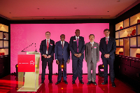Klaus-Dieter Kaempfer, Chief Executive, Absa China [L] and other personalities at the opening