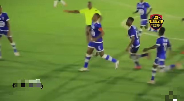 Sharaf Mahama with the captain's armband celebrating with his teammates