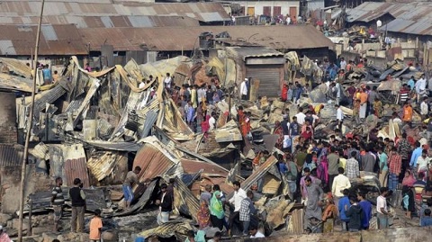 A photo of a slum