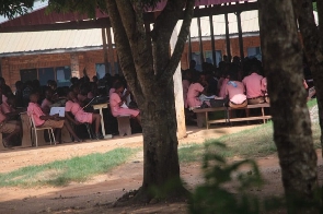 A picture of the students of the Ayirebi Senior High School
