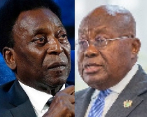 Pele (left), Presedent Akufo-Addo (right)