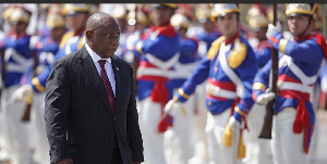 Cyril Ramaphosa receives military honors during a welcome ceremony at Planalto Presidential Palace Cyril Ramaphosa receives military honors during a welcome ceremony at Planalto Presidential Palace