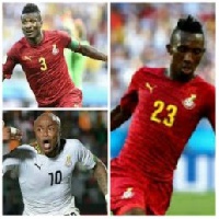 Black Stars trio Asamoah Gyan, Andre Ayew and Afful Harrison