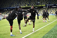 Black Stars players during training in Nashville