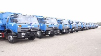 The trucks were unveiled at the Black Star Square on Friday
