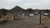 Gate at mining site where 14 artisanal miners died near Rustenburg