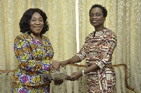 Angela Trenton-Mbonde presenting her credentials to the Minister of Foreign Affairs